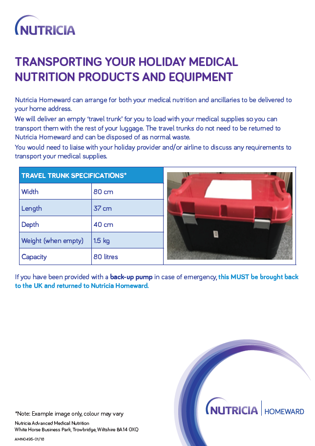 Transporting your holiday medical nutrition products and equipment