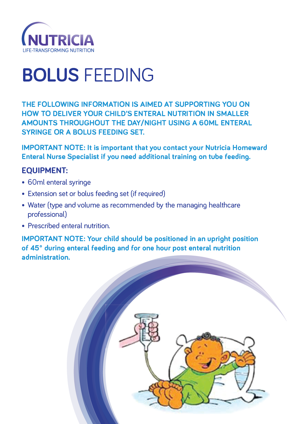 Bolus feeding - paediatric advice sheet