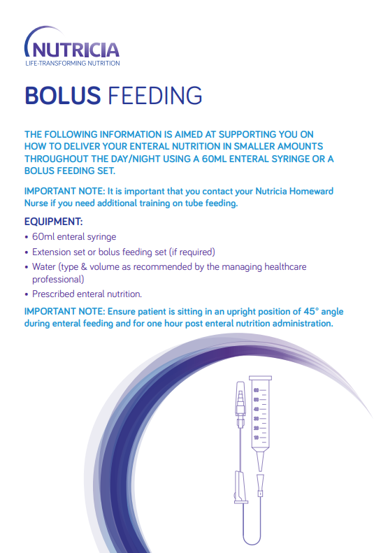Bolus feeding adult​ - advice sheet