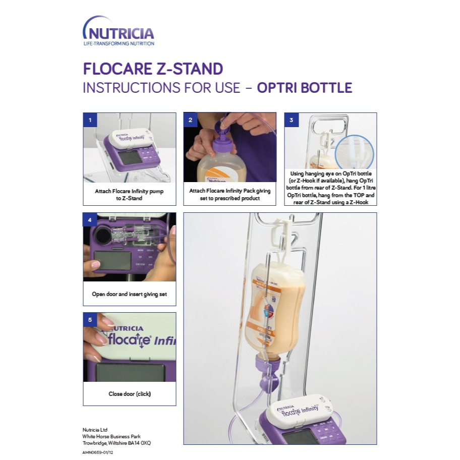 Flocare Z stand - instructions for use - optri bottle