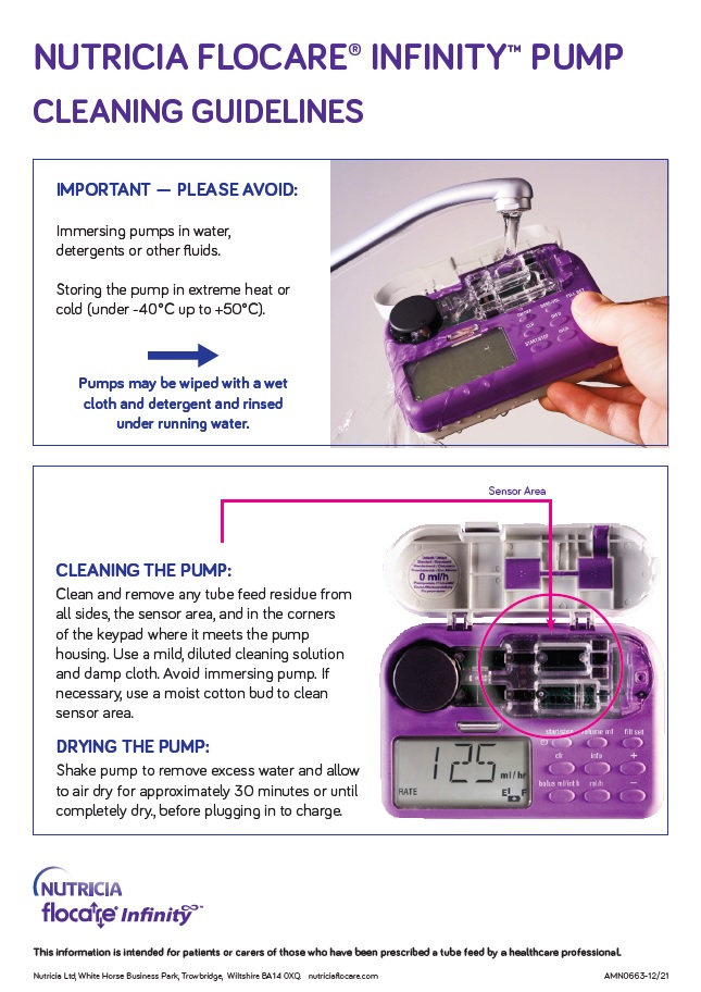 Flocare Infinity pump - Cleaning guidelines