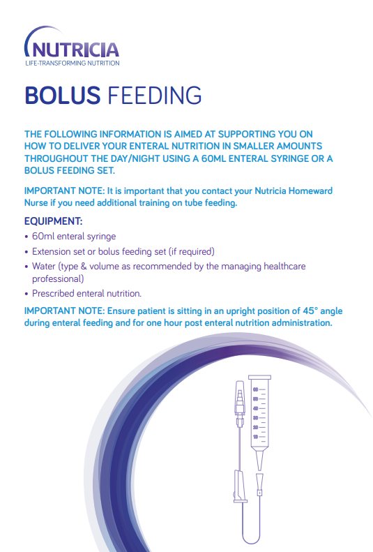 Bolus feeding adult advice sheet