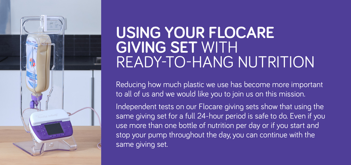 Using your Flocare giving set with ready-to-hang nutrition